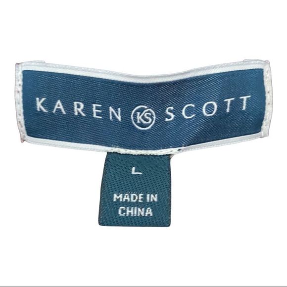 Karen Scott 100% acrylic burgundy long sleeve sweater v neck size large NWT - Picture 2 of 7